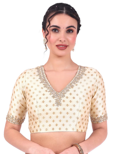 Brocade Zari Stone Work Blouse - Roop Darshan