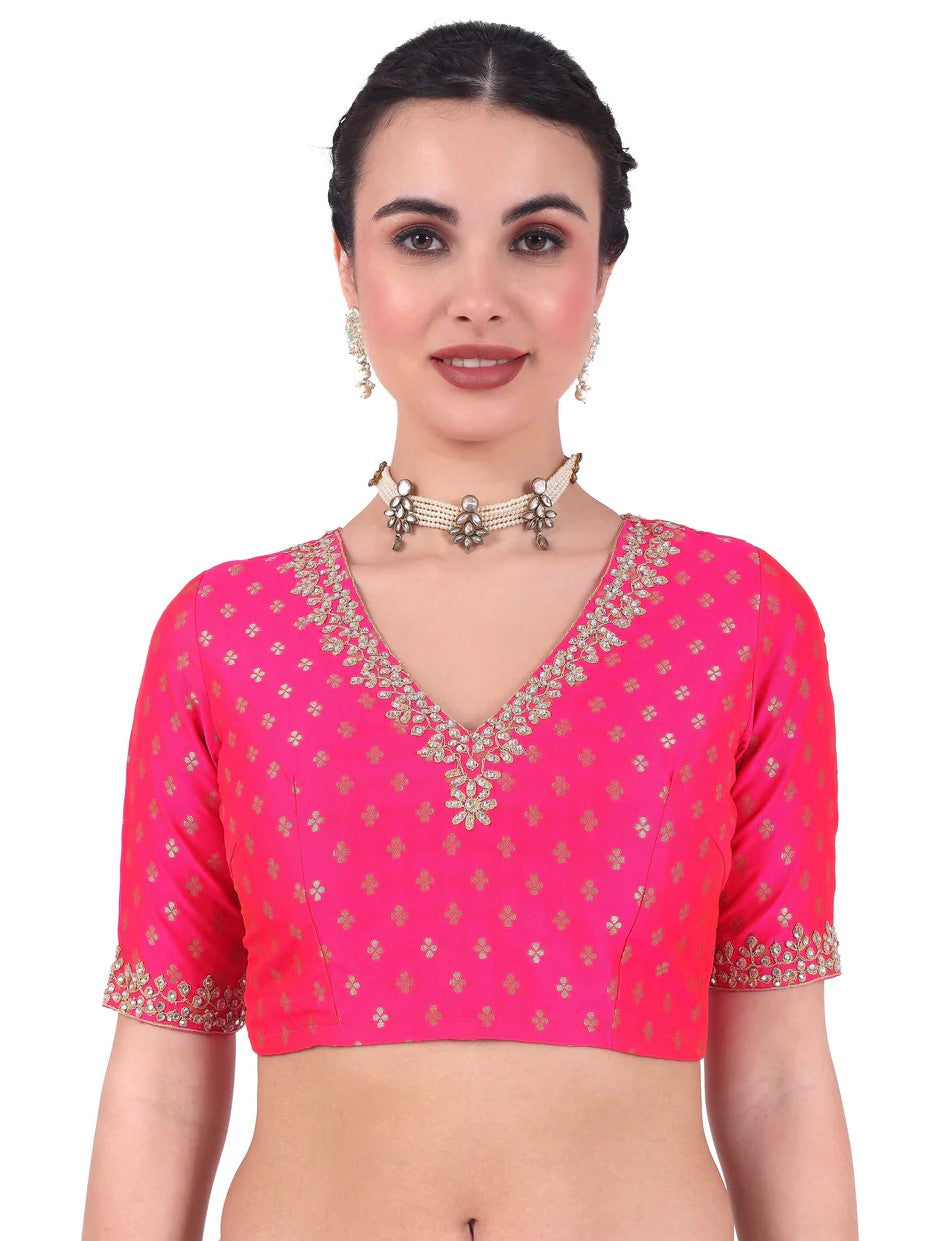 Brocade Zari Stone Work Blouse - Roop Darshan