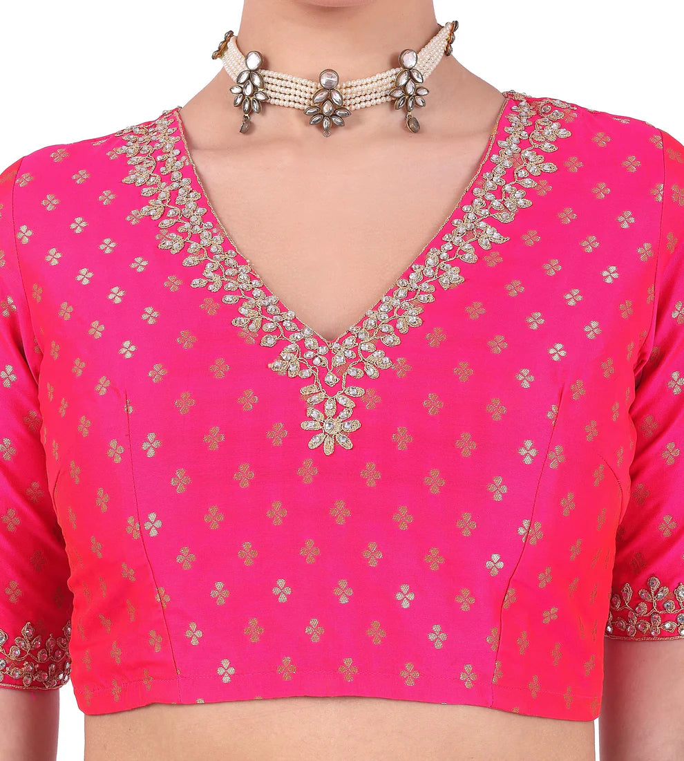 Brocade Zari Stone Work Blouse - Roop Darshan
