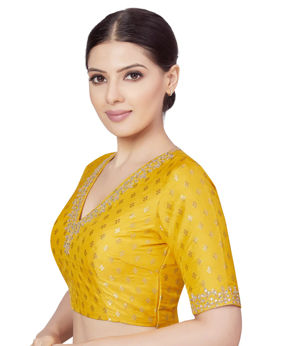 Brocade Zari Stone Work Blouse - Roop Darshan