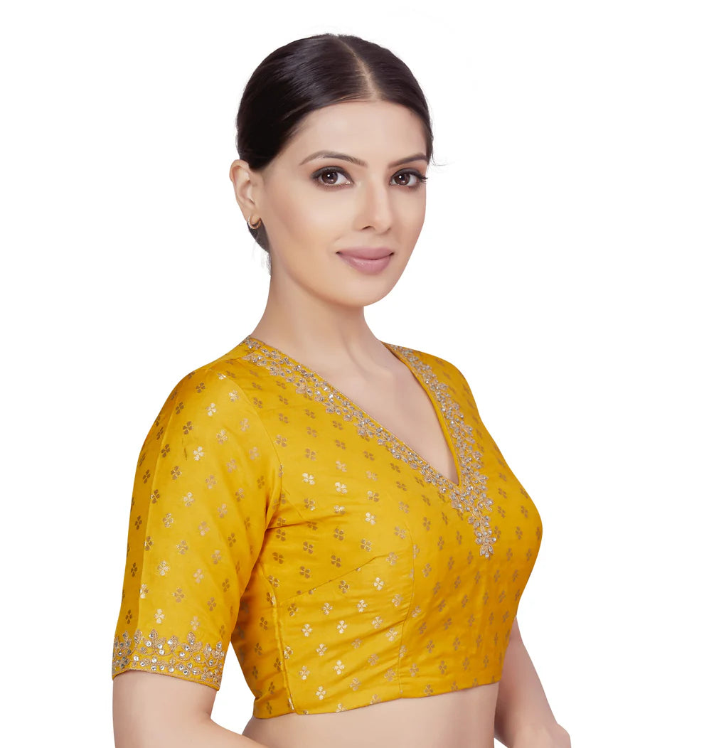 Brocade Zari Stone Work Blouse - Roop Darshan