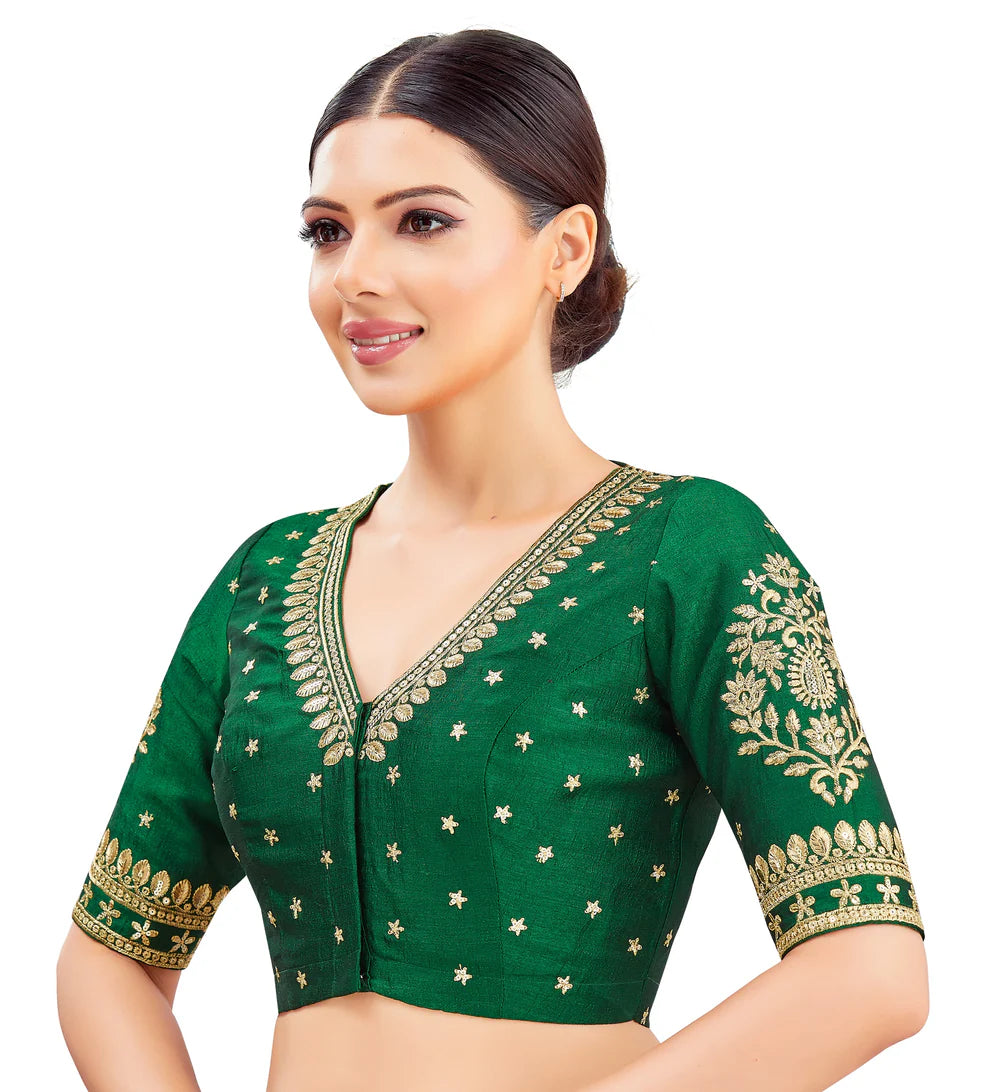 Silk Zari Tiki Work Blouse - Roop Darshan