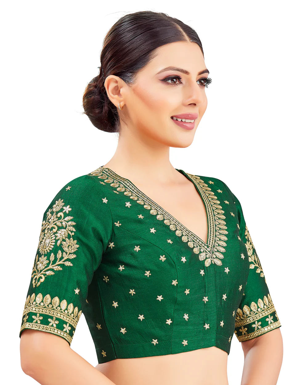 Silk Zari Tiki Work Blouse - Roop Darshan