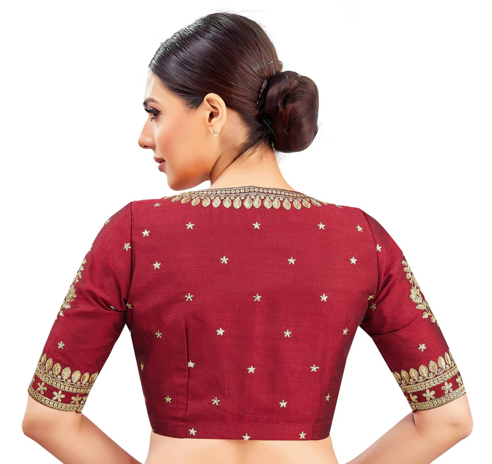 Silk Zari Tiki Work Blouse - Roop Darshan