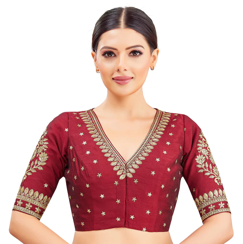 Silk Zari Tiki Work Blouse - Roop Darshan