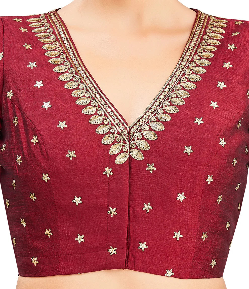 Silk Zari Tiki Work Blouse - Roop Darshan