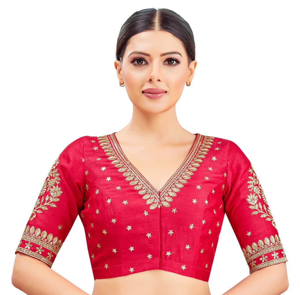Silk Zari Tiki Work Blouse - Roop Darshan