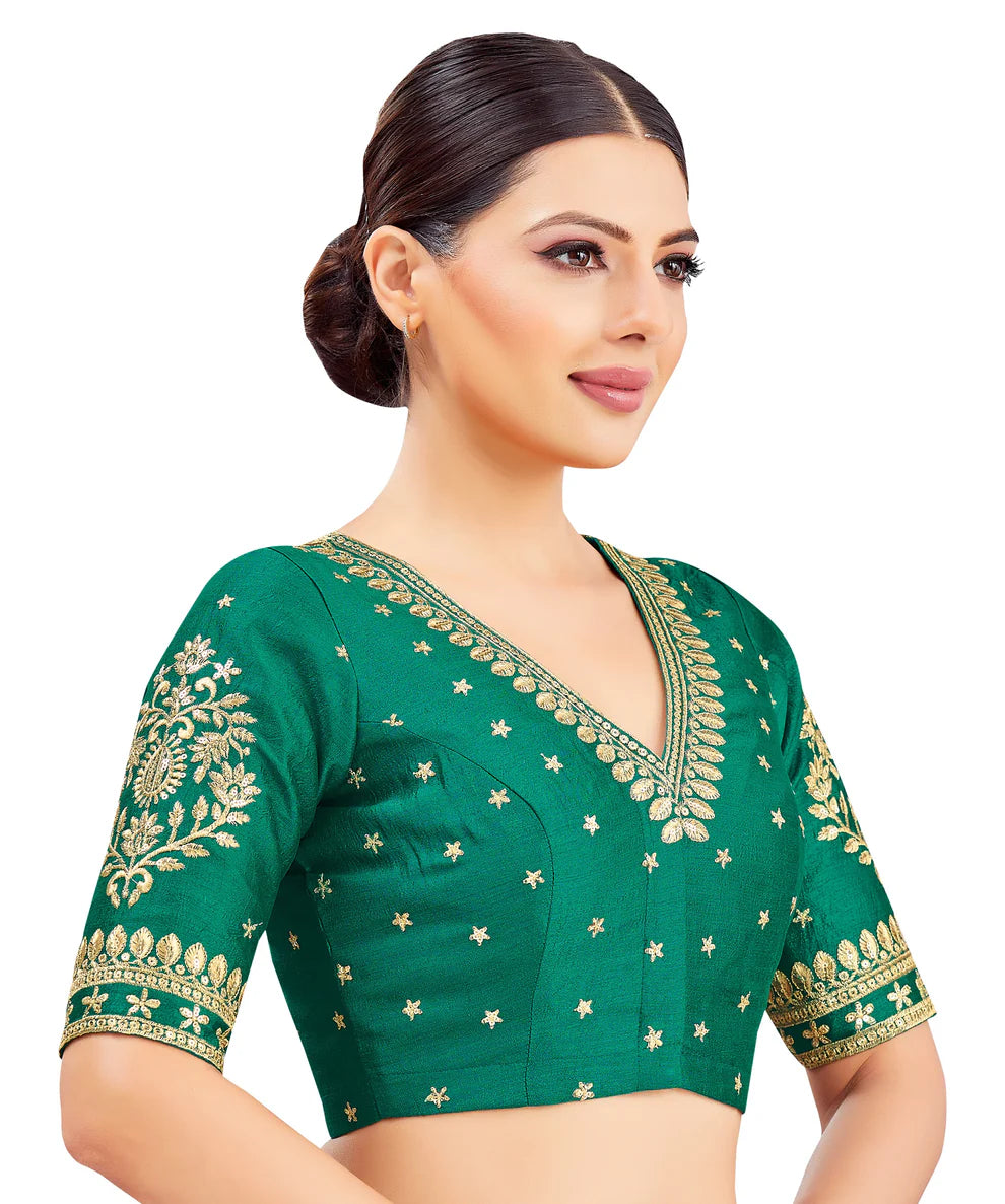 Silk Zari Tiki Work Blouse - Roop Darshan