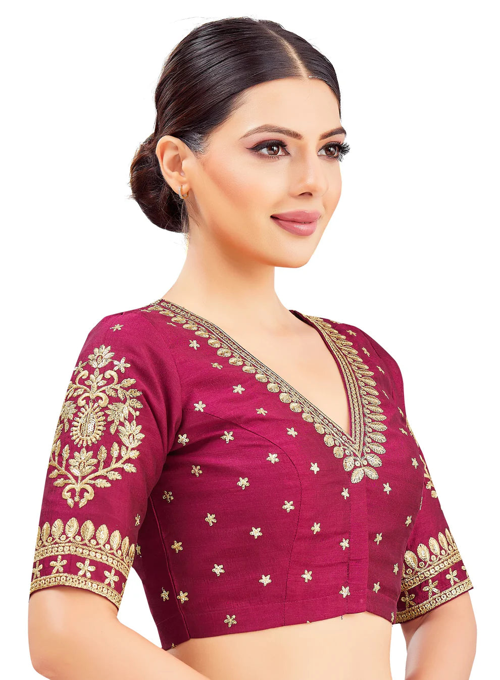Silk Zari Tiki Work Blouse - Roop Darshan