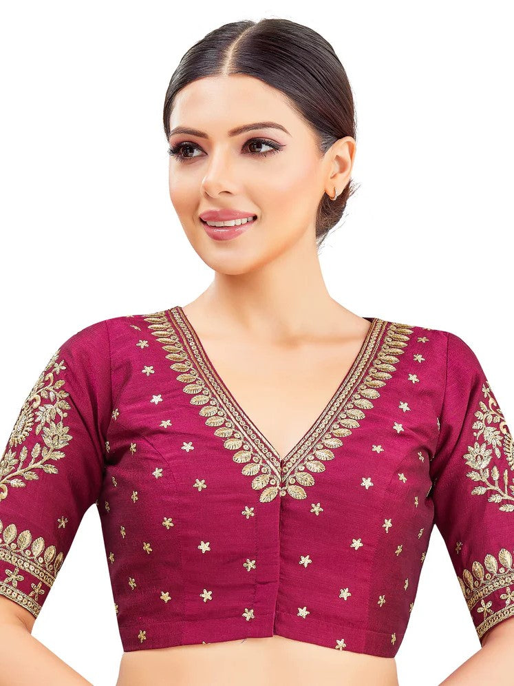 Silk Zari Tiki Work Blouse - Roop Darshan