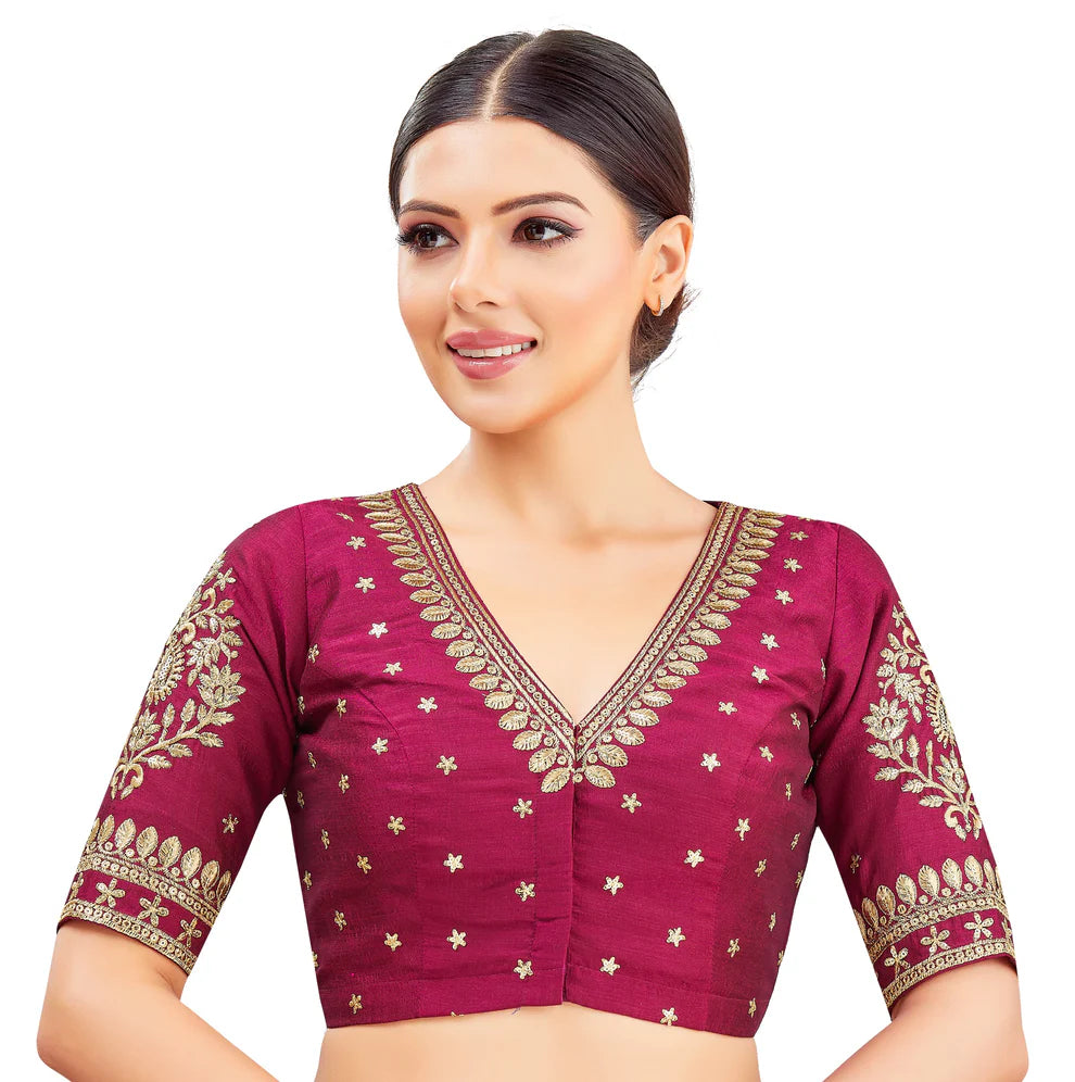 Silk Zari Tiki Work Blouse - Roop Darshan
