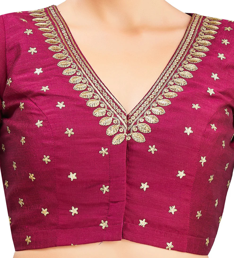 Silk Zari Tiki Work Blouse - Roop Darshan