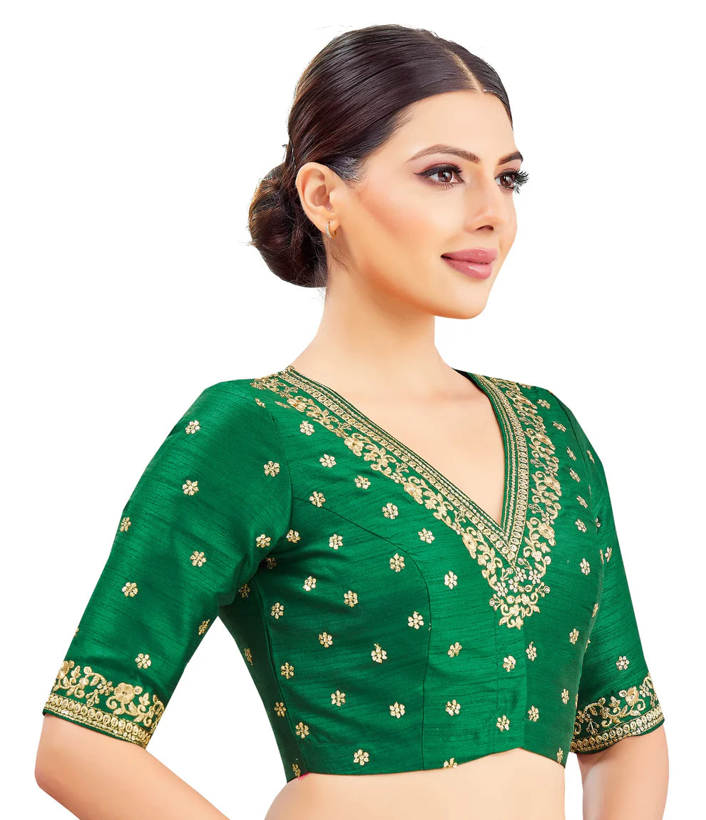 Silk Zari Tiki Work Blouse - Roop Darshan