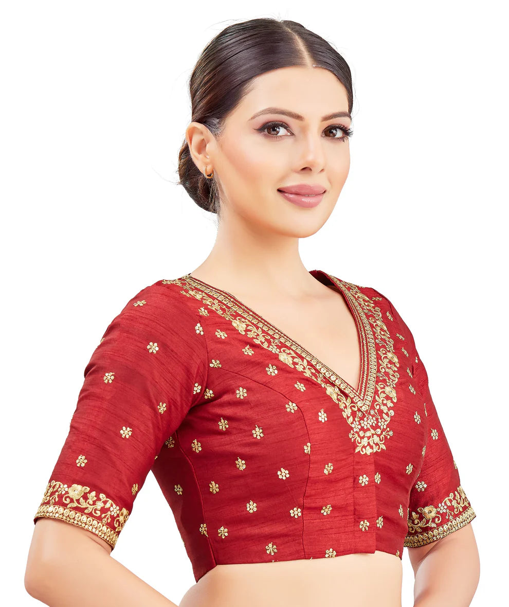 Silk Zari Tiki Work Blouse - Roop Darshan