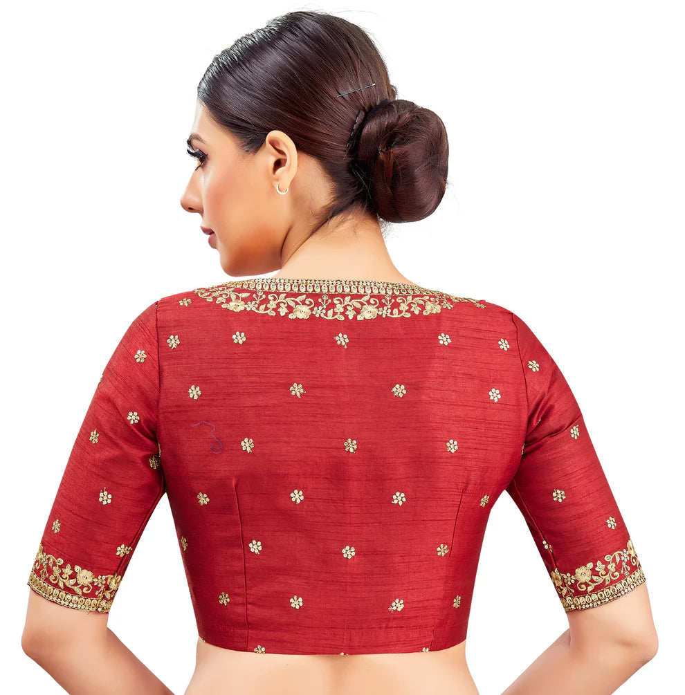 Silk Zari Tiki Work Blouse - Roop Darshan