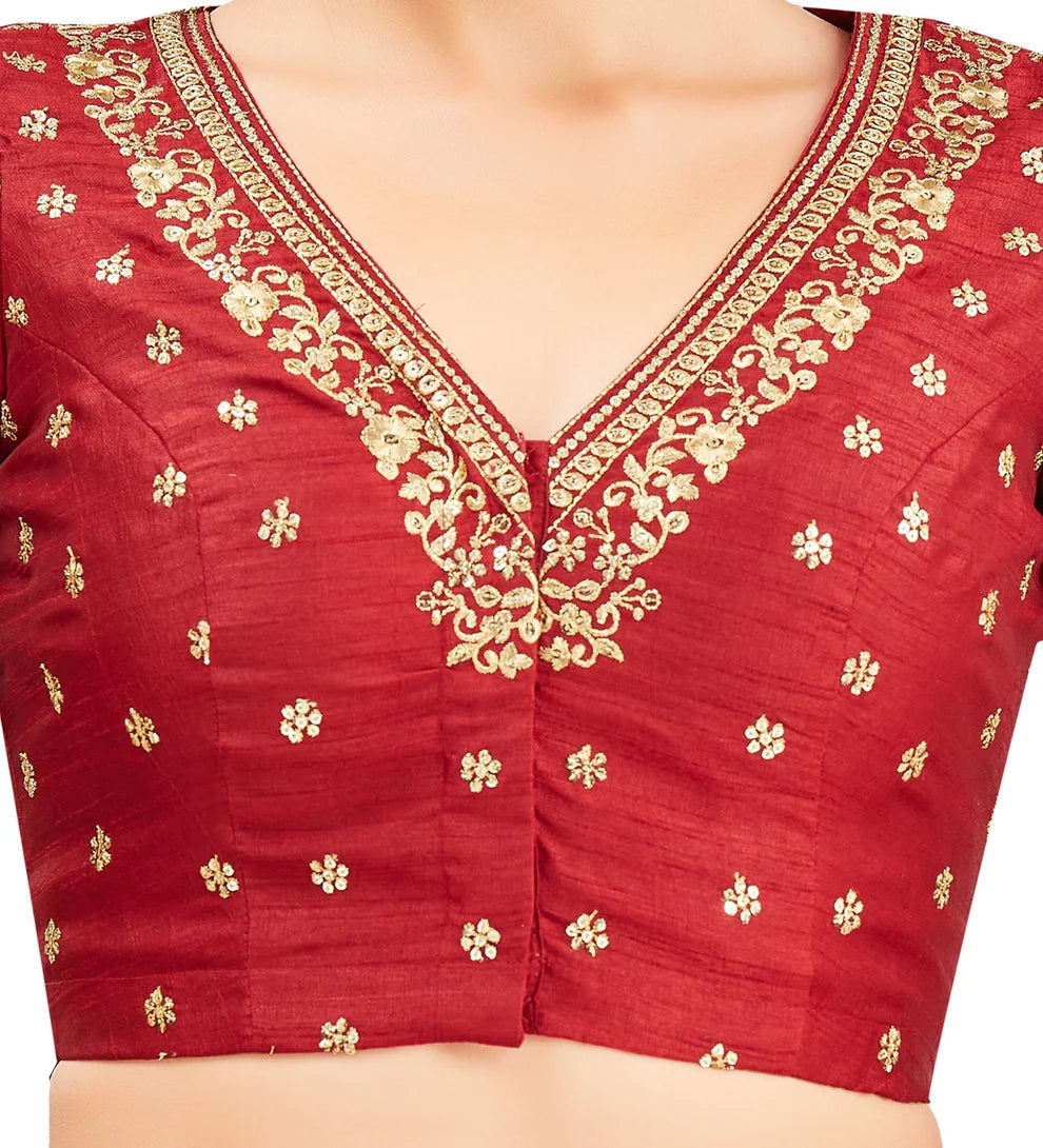 Silk Zari Tiki Work Blouse - Roop Darshan