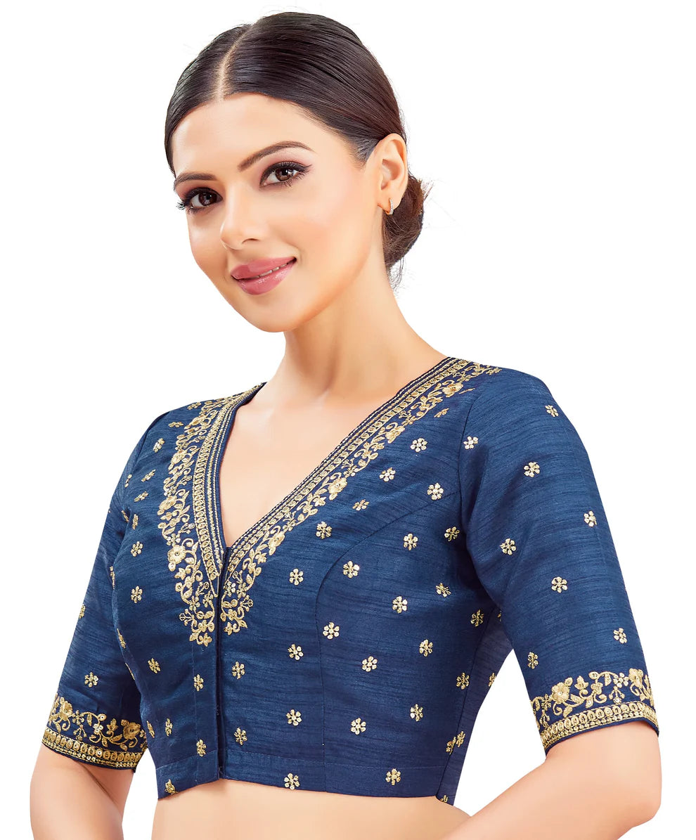Silk Zari Tiki Work Blouse - Roop Darshan