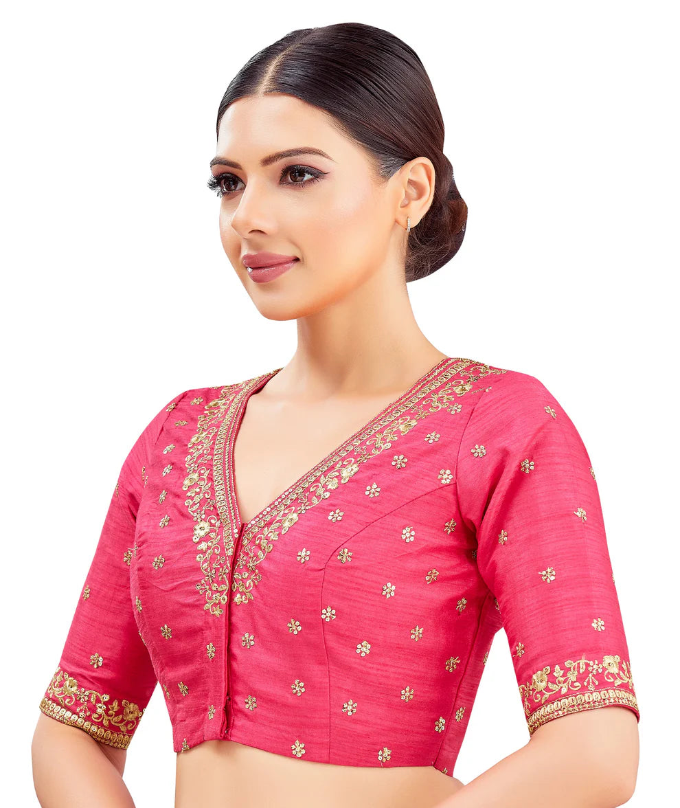 Silk Zari Tiki Work Blouse - Roop Darshan