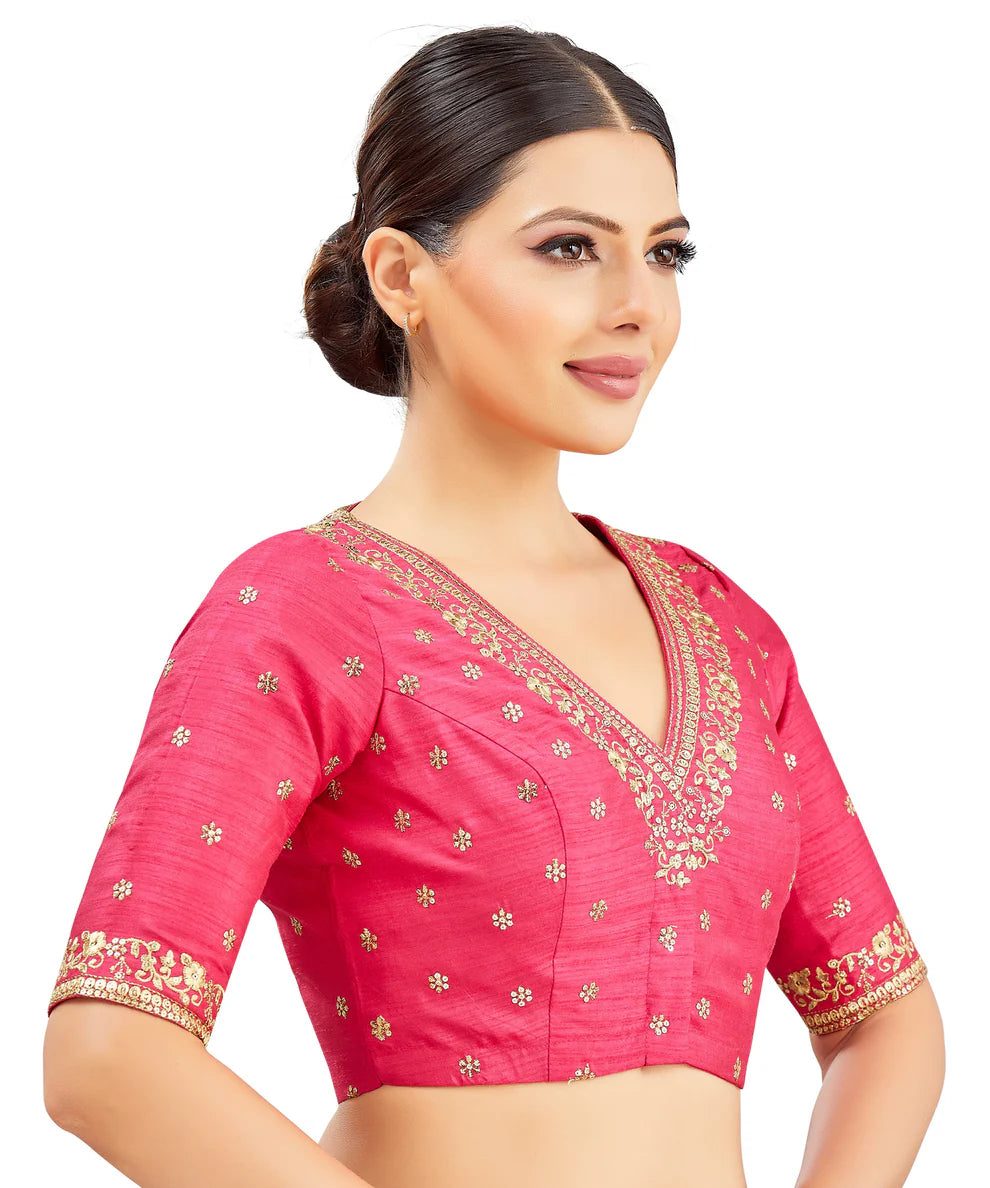 Silk Zari Tiki Work Blouse - Roop Darshan