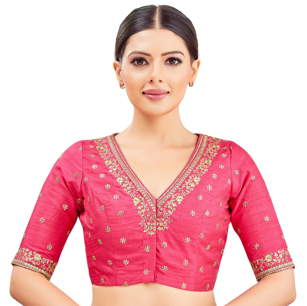 Silk Zari Tiki Work Blouse - Roop Darshan