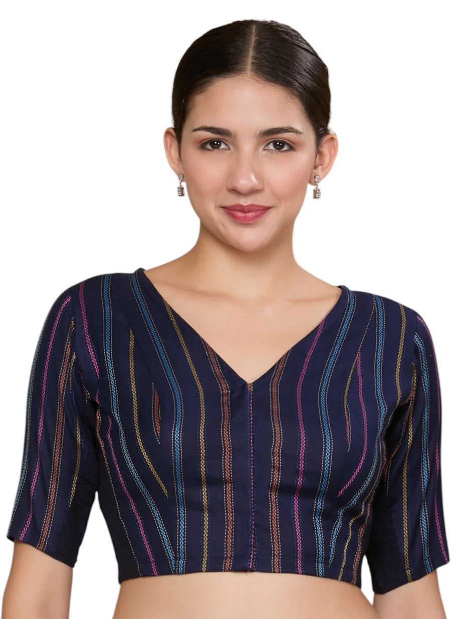 Cotton V Neck Blouse - Roop Darshan