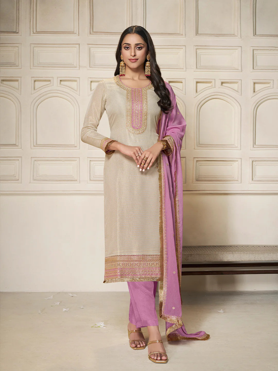 Falguni Straight Kamiz &amp; Pant - Roop Darshan