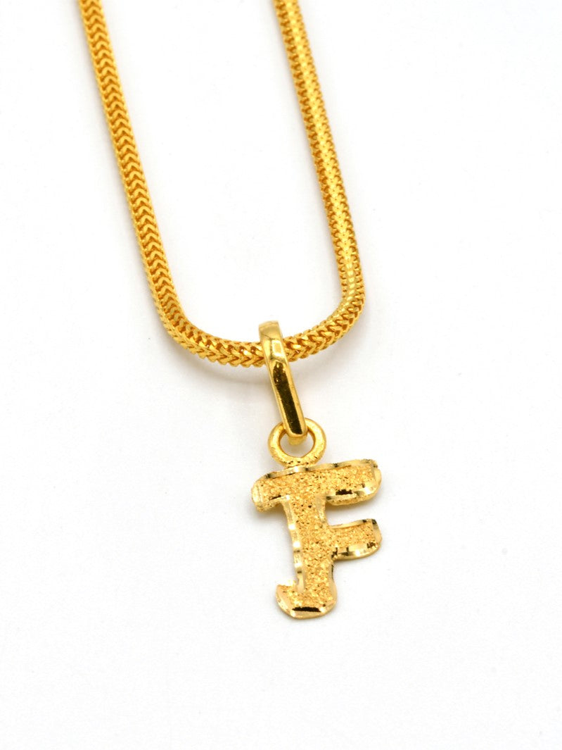 22ct Gold &quot;F&quot; Initial Pendant - Roop Darshan