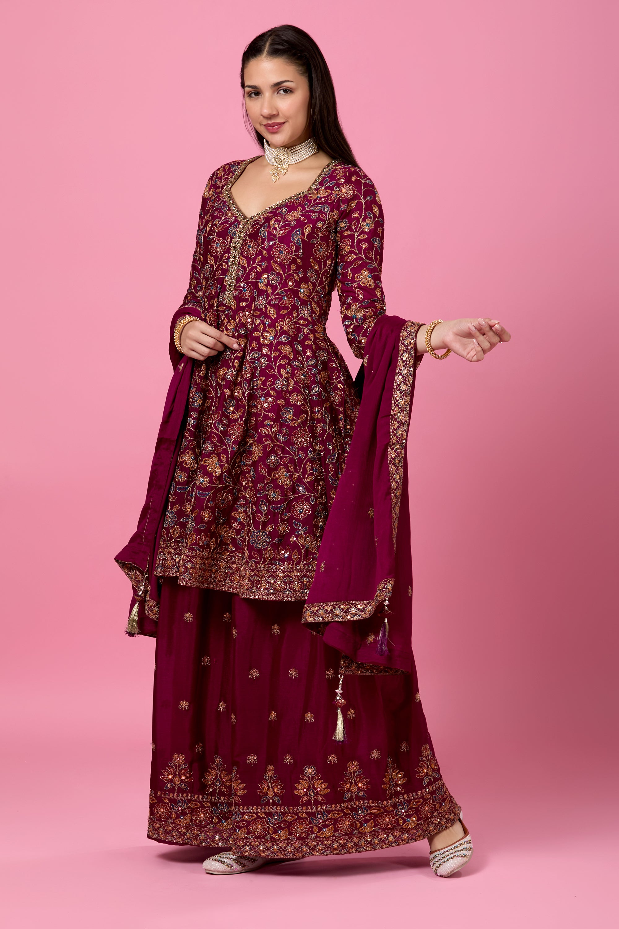 Anjali Plazzo Suit - Roop Darshan