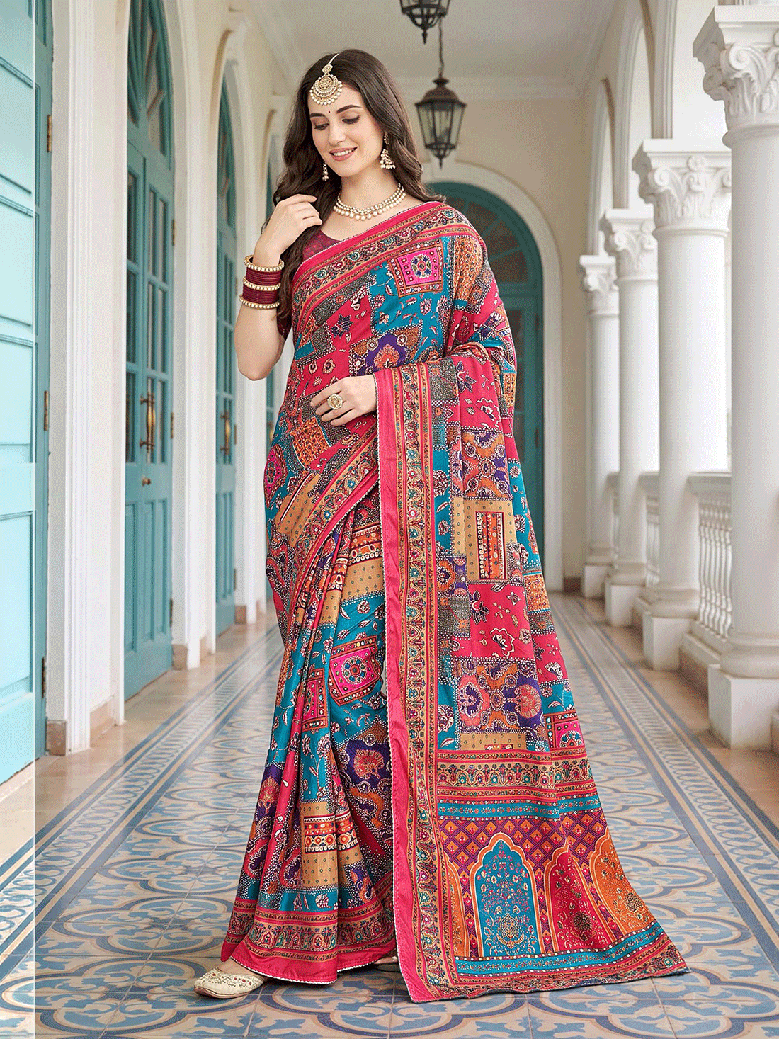 Mala Crepe Printed Saree