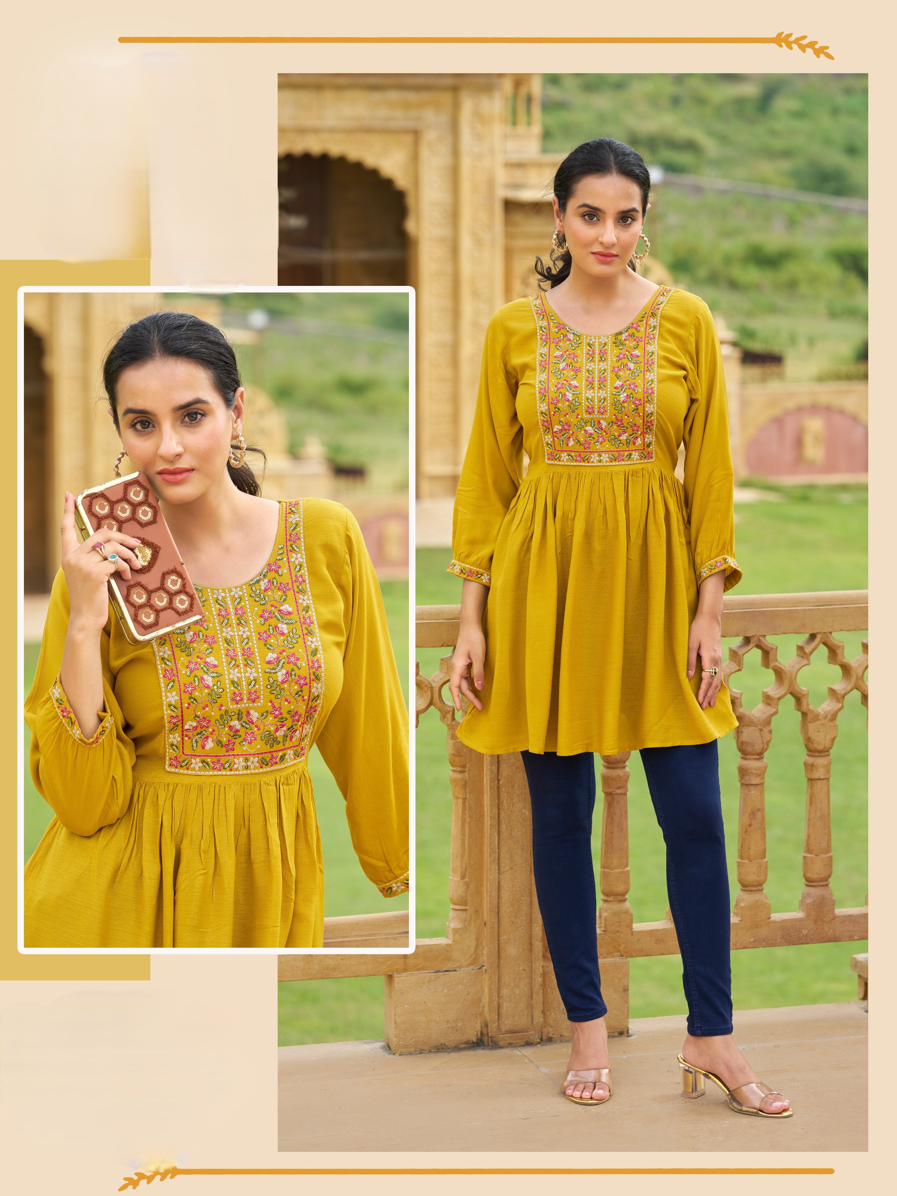 Esha Cotton Printed Short Kurti