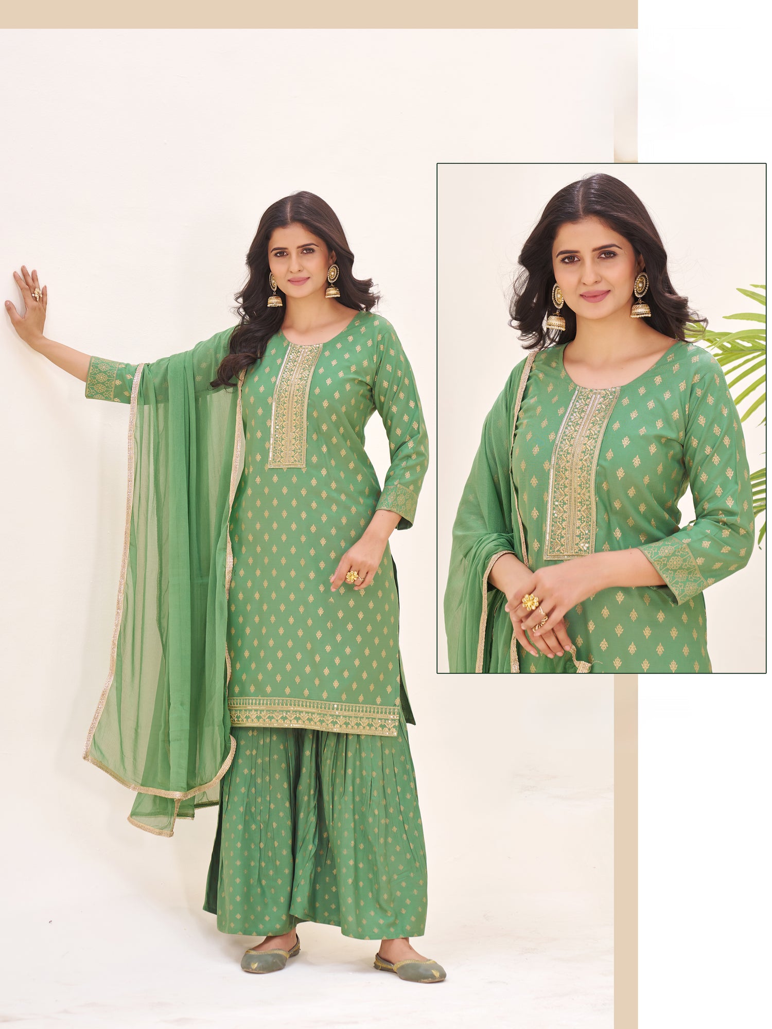 Hirva Sharara Suit - Roop Darshan