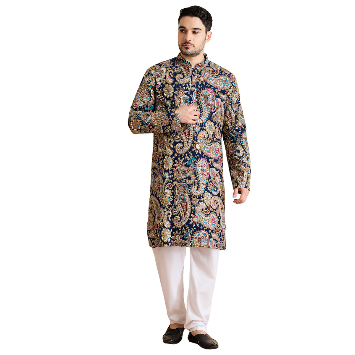 Silk Zari Kurta Set