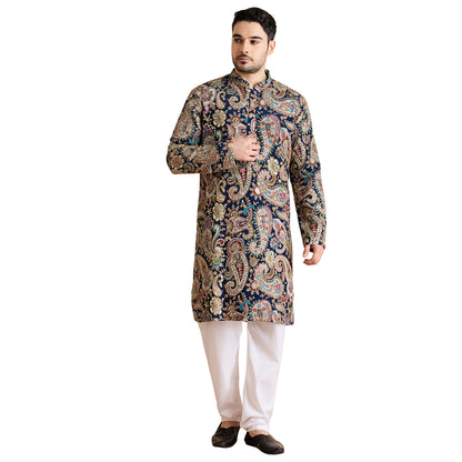 Silk Zari Kurta Set