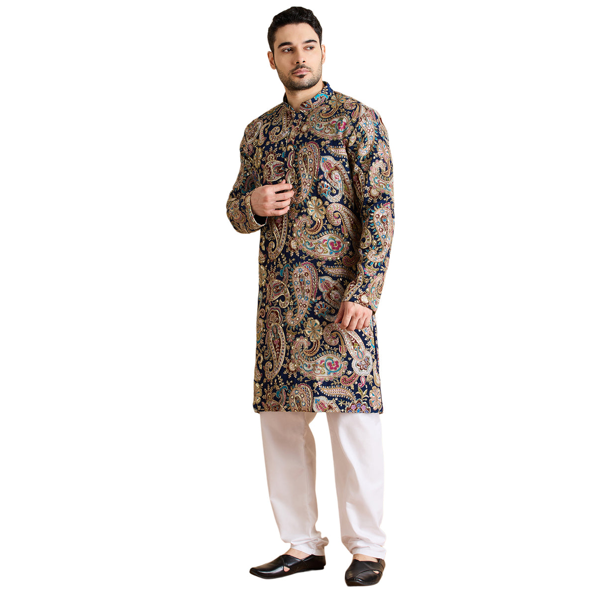 Silk Zari Kurta Set