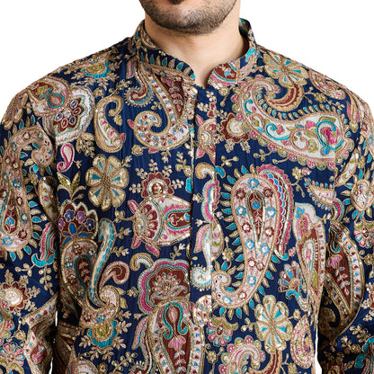 Silk Zari Kurta Set