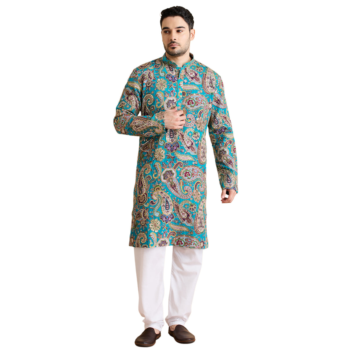 Silk Zari Kurta Set