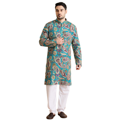 Silk Zari Kurta Set