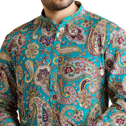 Silk Zari Kurta Set