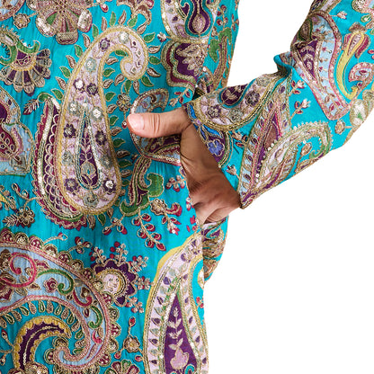 Silk Zari Kurta Set