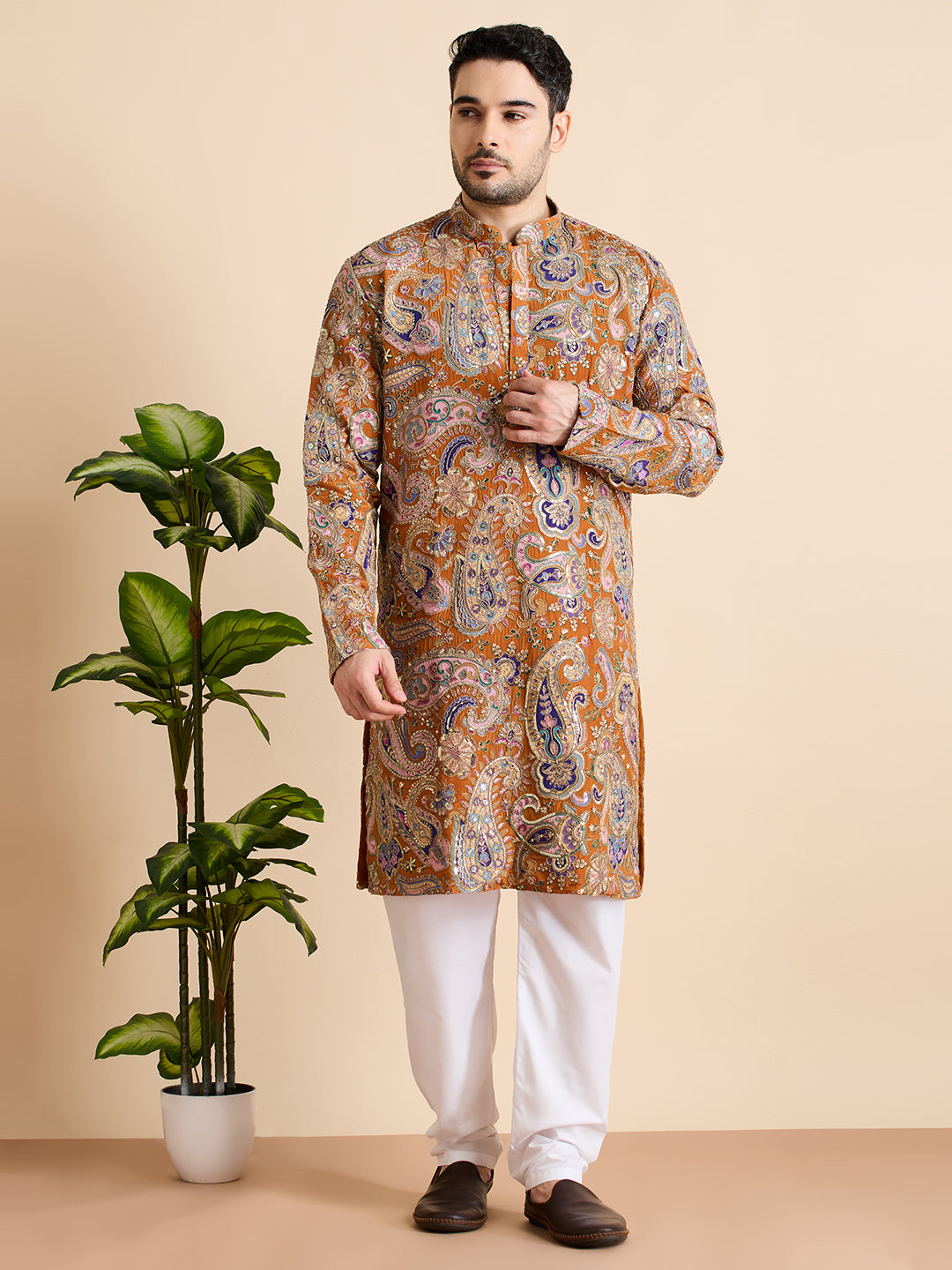 Silk Zari Kurta Set