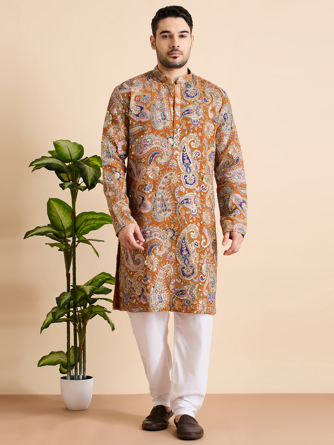 Silk Zari Kurta Set