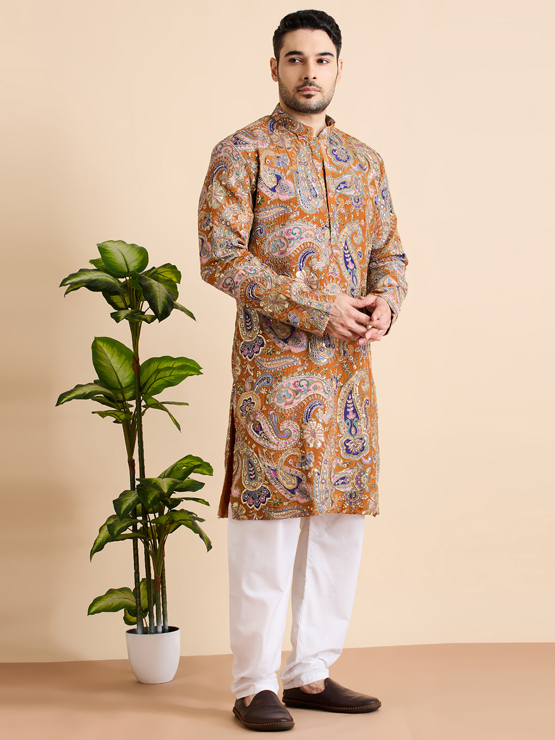 Silk Zari Kurta Set