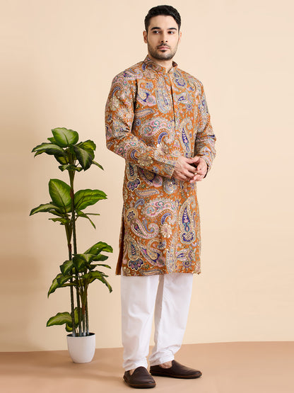 Silk Zari Kurta Set