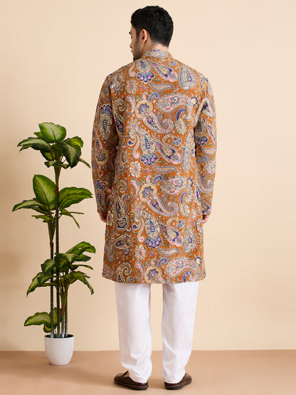 Silk Zari Kurta Set