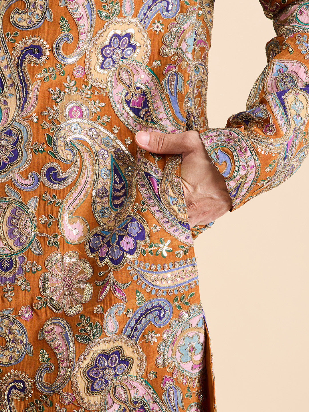 Silk Zari Kurta Set