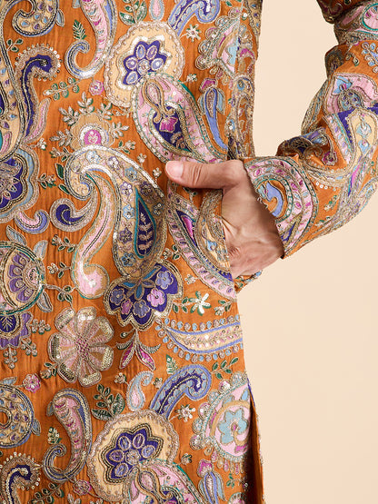 Silk Zari Kurta Set