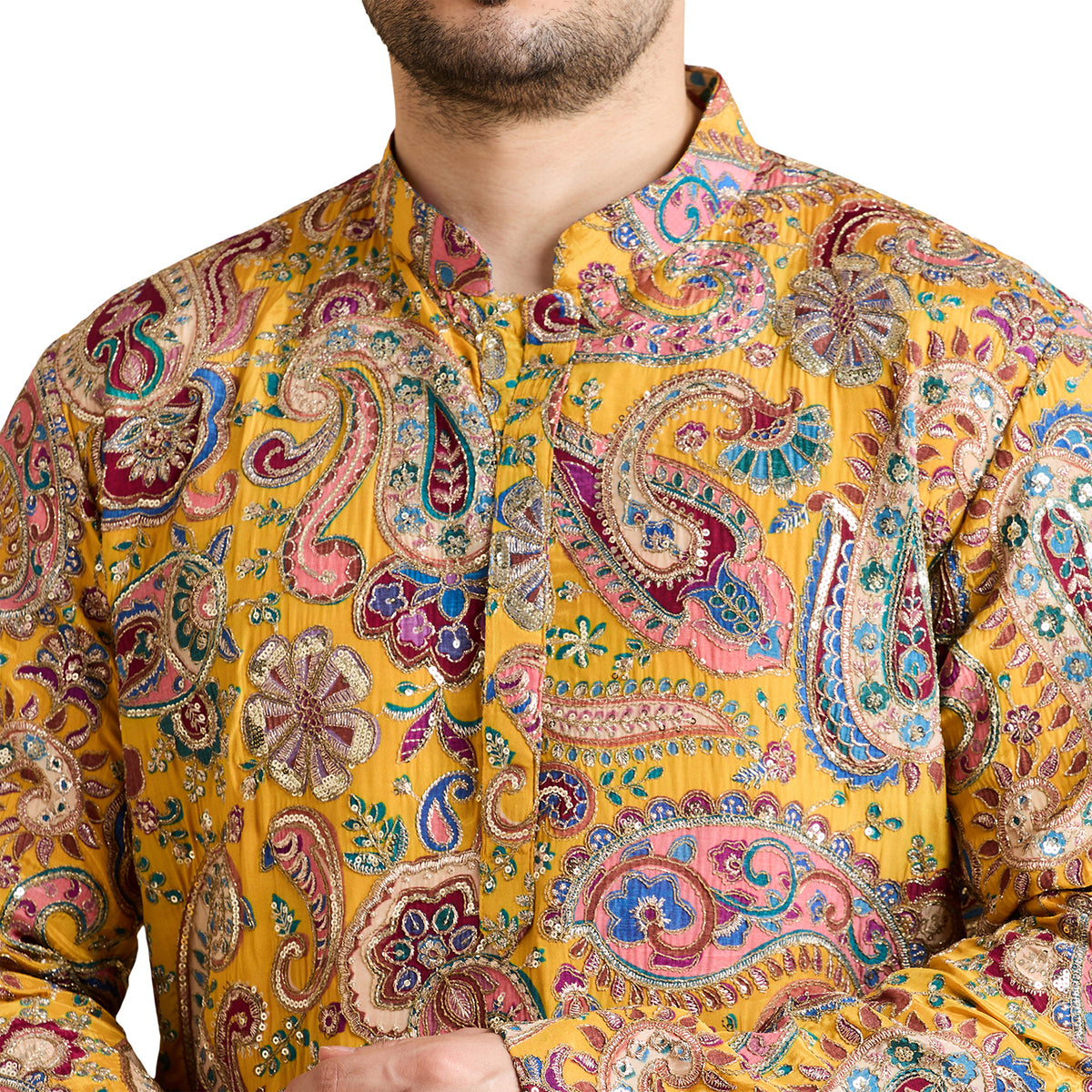 Silk Zari Kurta Set