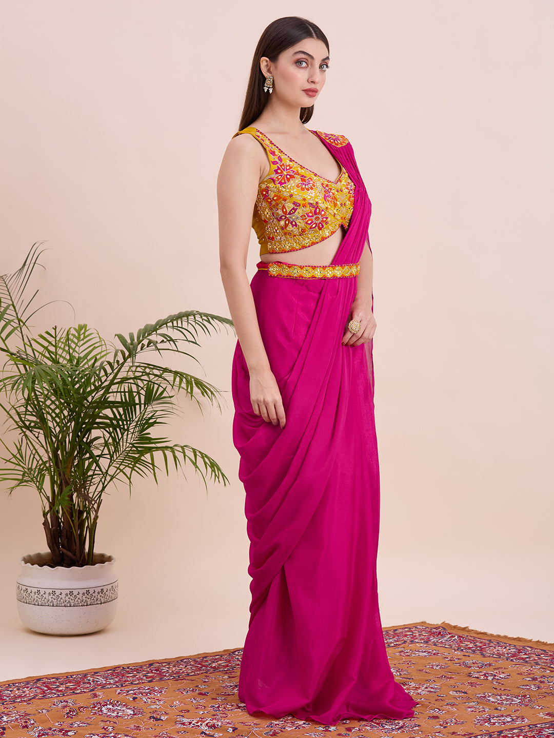 Hazel Ready To Wear Choli Saree - Roop Darshan