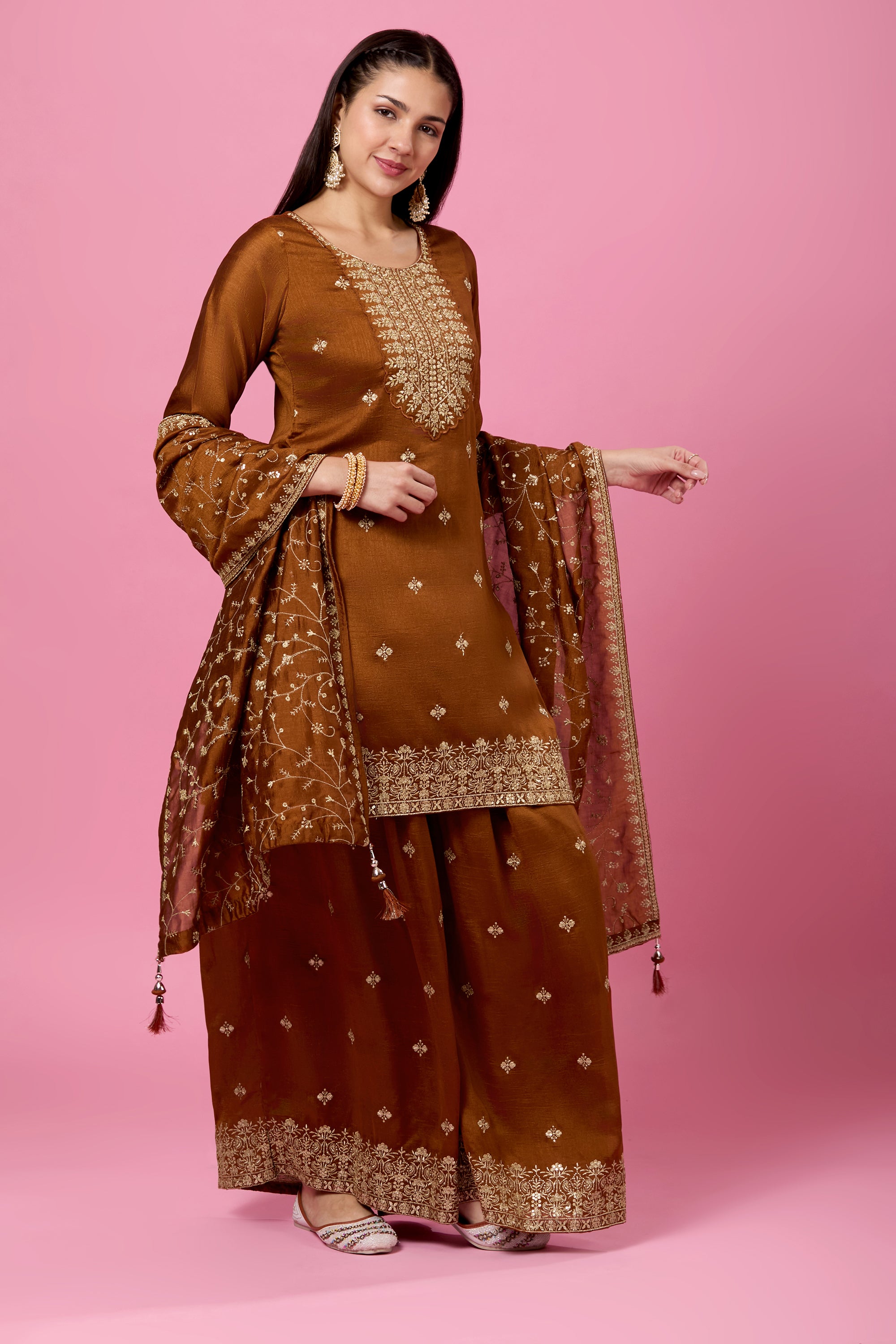 Rajata Plazzo Suit - Roop Darshan