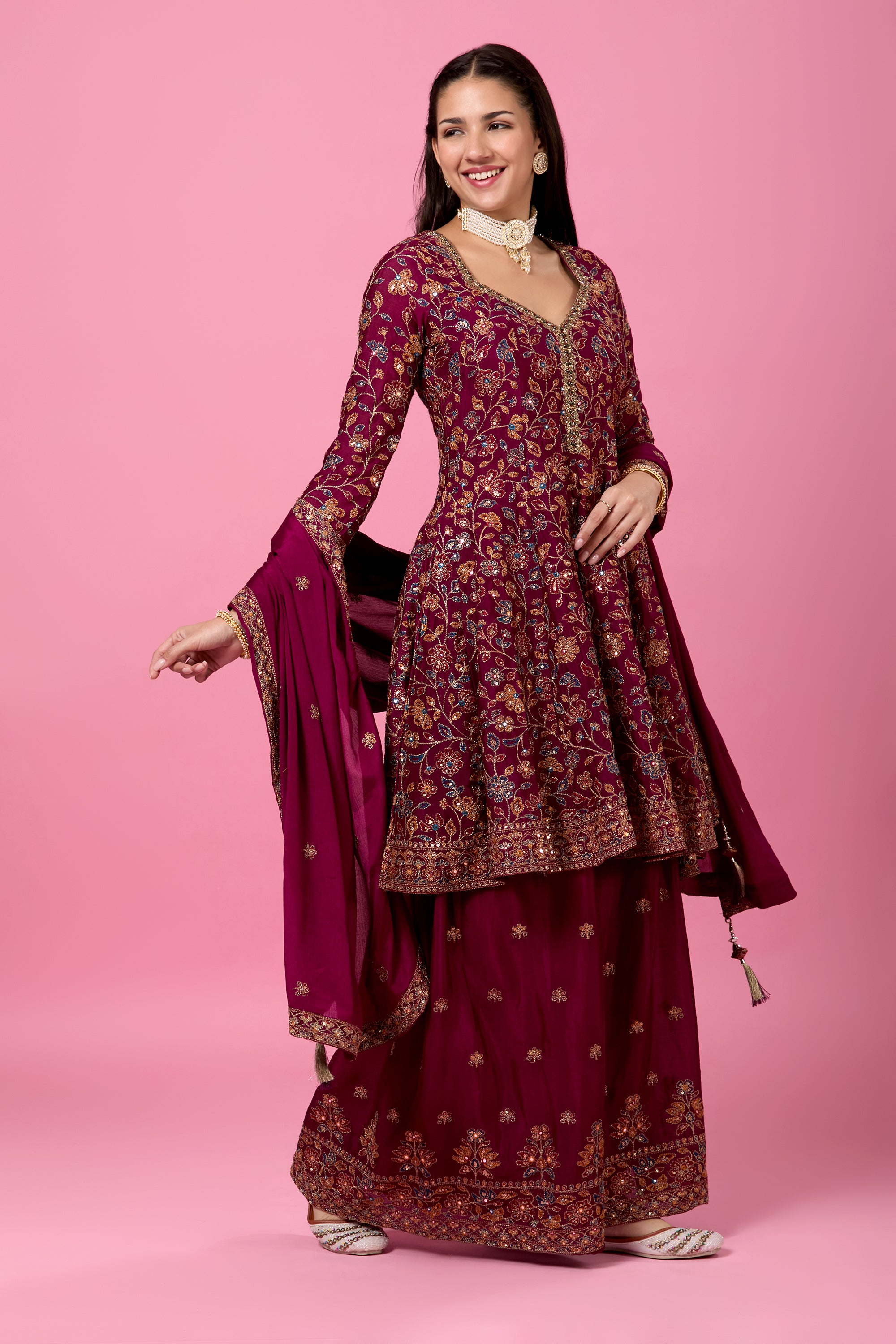 Anjali Plazzo Suit - Roop Darshan
